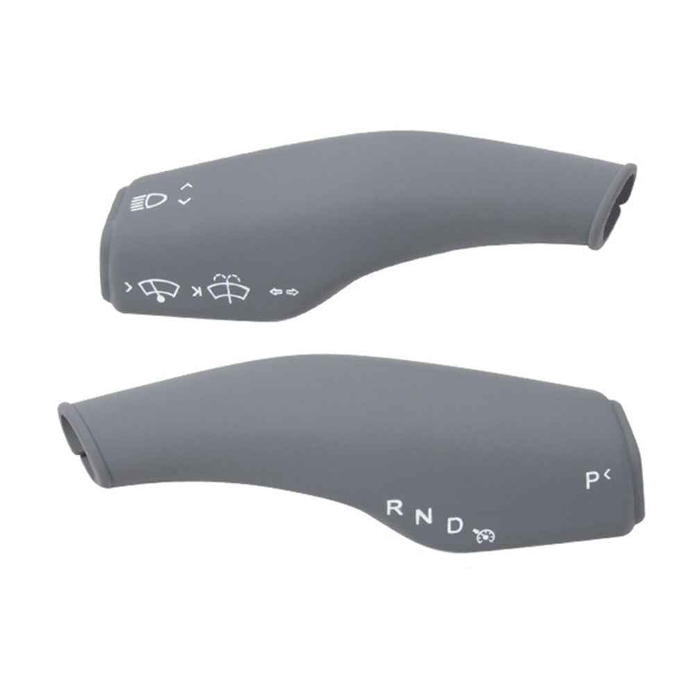 TSL62 2PCS For Tesla Model 3 / Y Silicone Car Shift Knob Cover Automobile Shift Protector Sleeve (English Version) - Grey