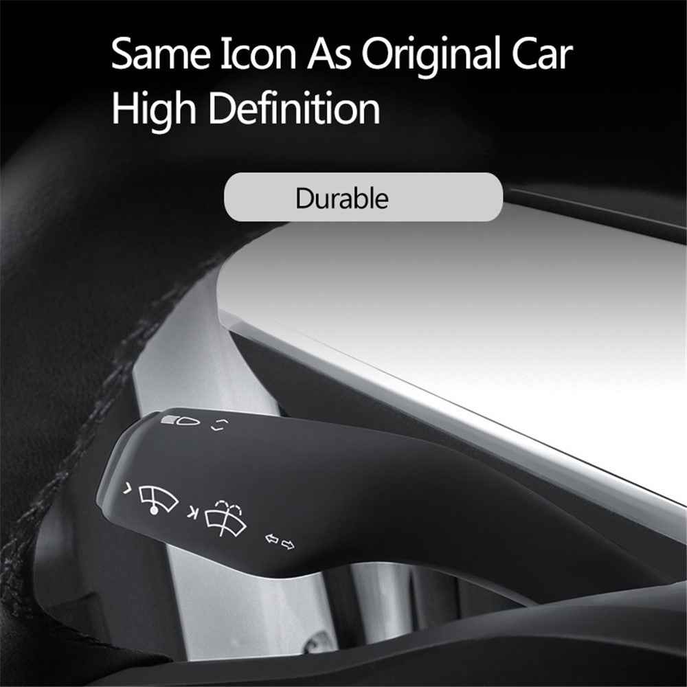 TSL62 2PCS For Tesla Model 3 / Y Silicone Car Shift Knob Cover Automobile Shift Protector Sleeve (English Version) - Grey