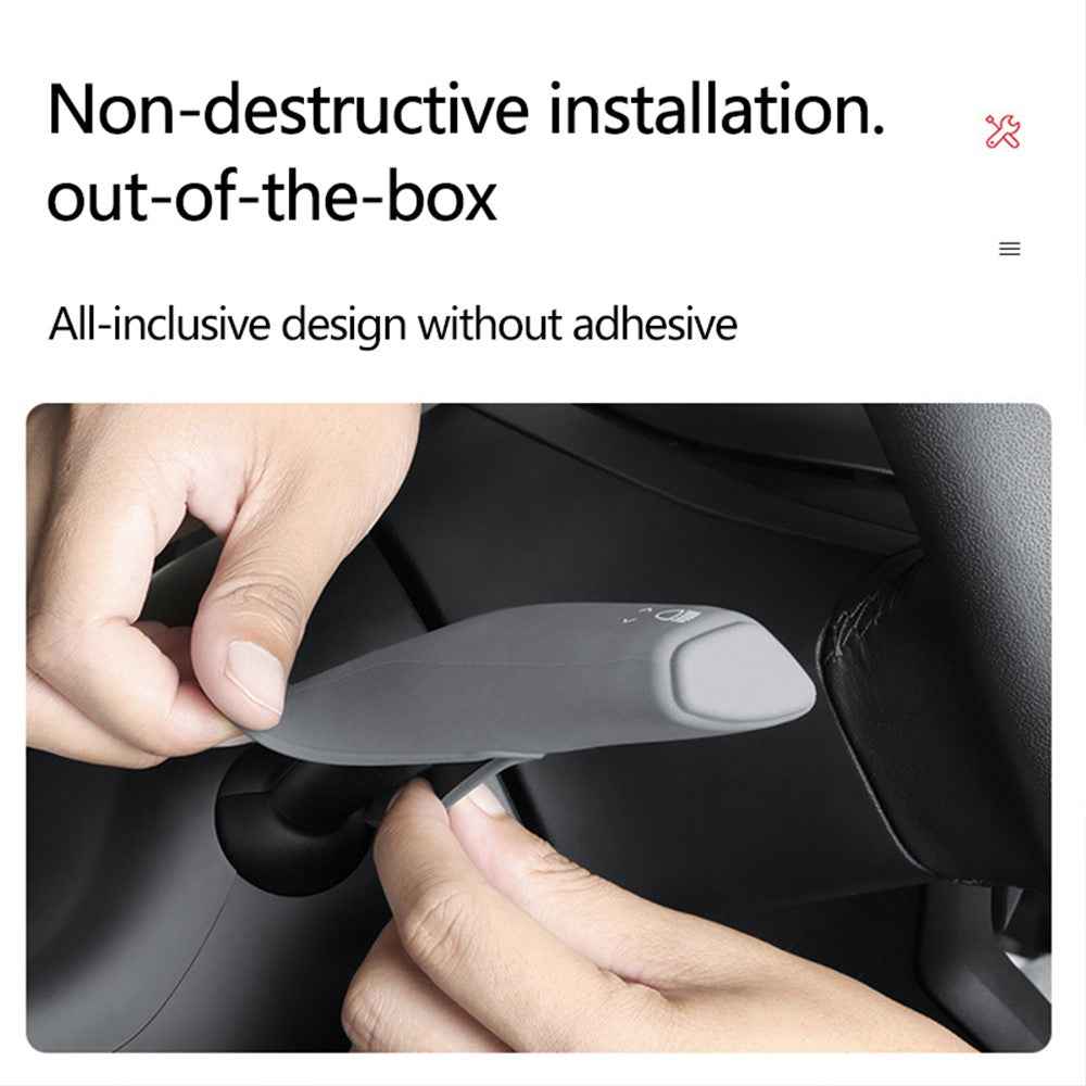 TSL62 2PCS For Tesla Model 3 / Y Silicone Car Shift Knob Cover Automobile Shift Protector Sleeve (English Version) - Grey