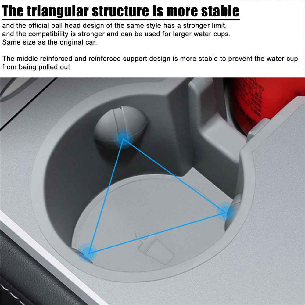 M30826 For Tesla Model 3 / Y Car TPE Center Console Organizer Drinks Cup Holder Tray Armrest Organizer - Grey