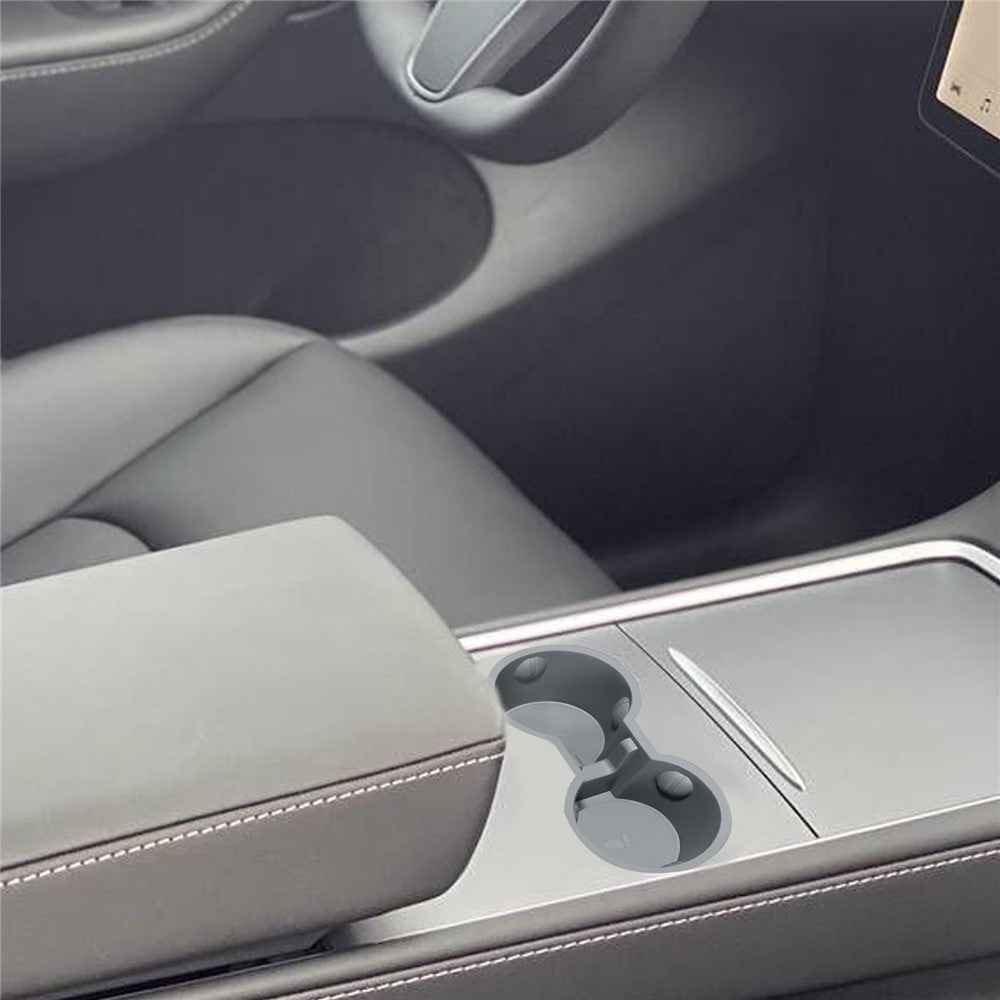 M30826 For Tesla Model 3 / Y TPE Car Center Console Organizer Drinks Cup Holder Tray Armrest Organizer - Black