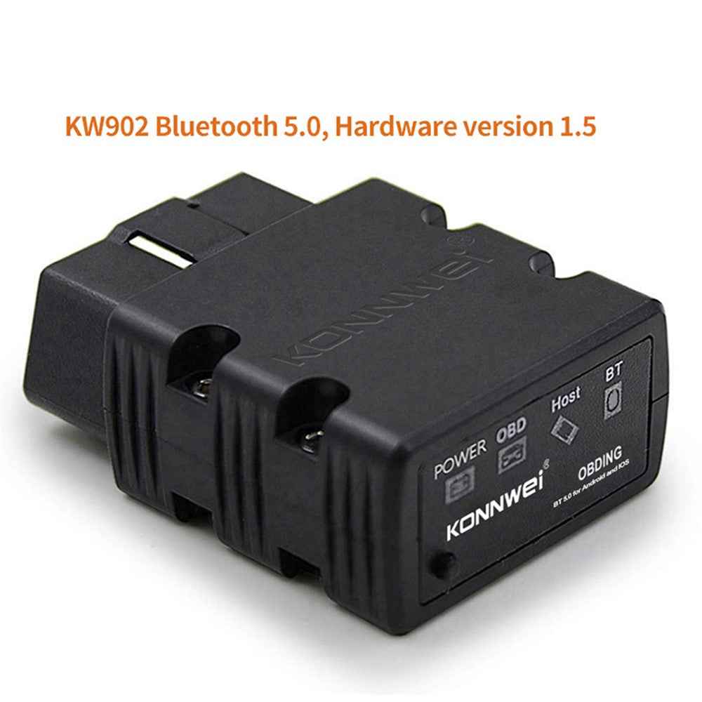 KONNWEI KW902 Bluetooth-compatible 4.0 5.0 ELM327 OBD2 IOS / Android Dual-Mode Car Fault Detector Diagnosis Device - Red