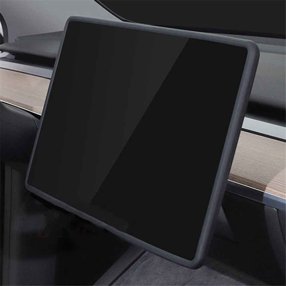 For Tesla Model Y / 3 Screen Silicone Case Car Display Screen Frame Protective Cover - Black