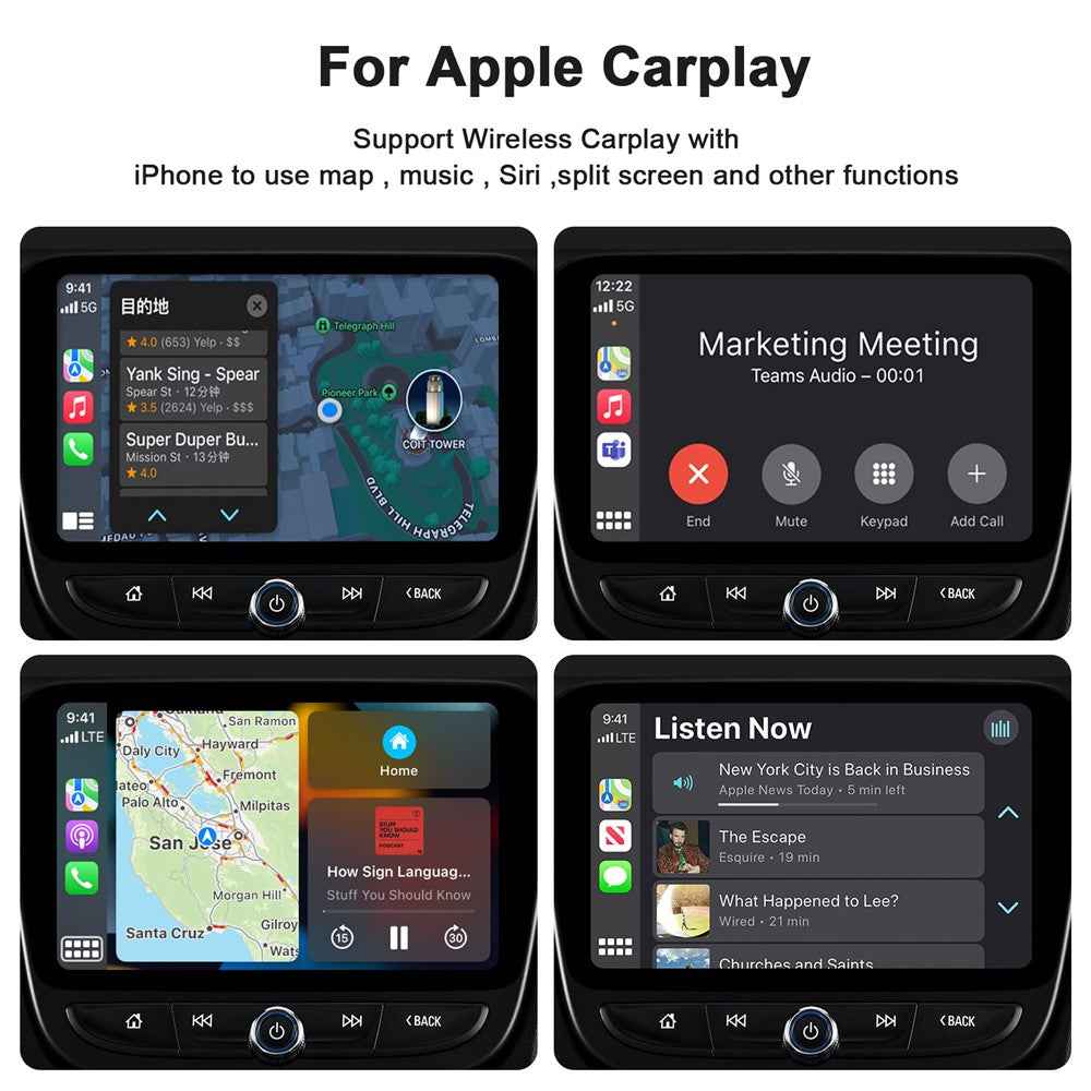 THT-020-2 iP Wireless CarPlay Converter Dongle for Wired CarPlay Car Adapter Support Online Update, Plug & Play - Black