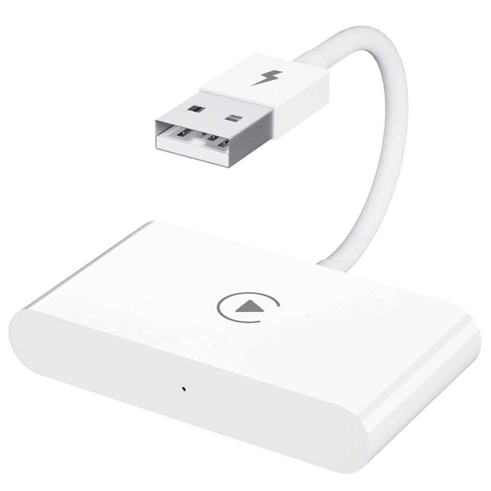 THT-020-2 iP Wireless CarPlay Converter Dongle for Wired CarPlay Car Adapter Support Online Update, Plug & Play - White