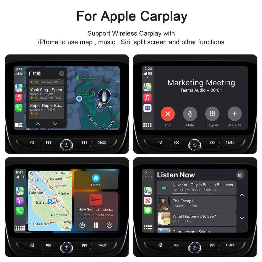 THT-020-2 iP Wireless CarPlay Converter Dongle for Wired CarPlay Car Adapter Support Online Update, Plug & Play - White