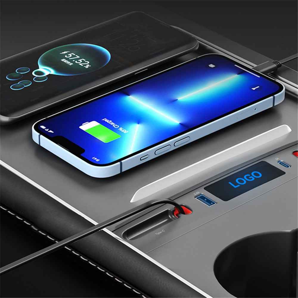 Docking Station USB Hub for Tesla Model 3 / Y (Above 2021) , Extension Cable Charger Multi-Port Hub Adapter