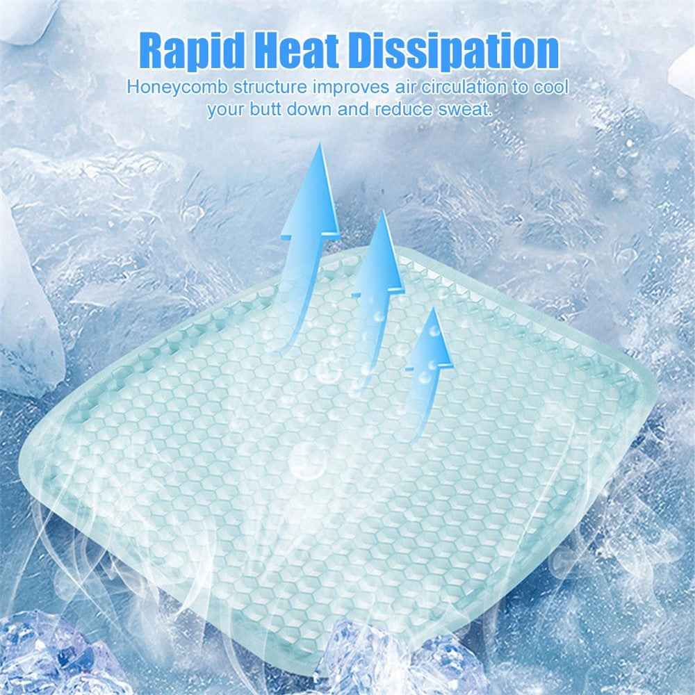 Car Cooling Seat Pad Pressure Relief Breathable Gel Seat Cushion for Home Office Chair - Blue