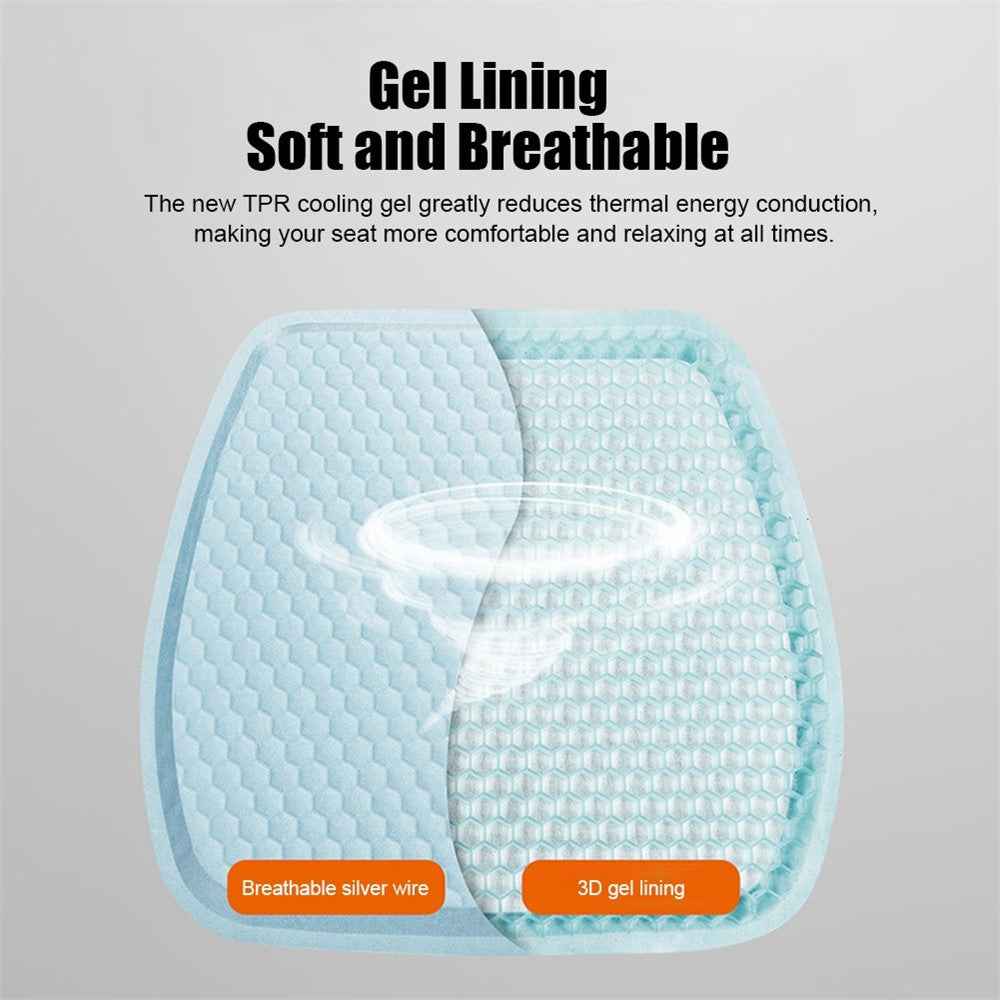 Car Cooling Seat Pad Pressure Relief Breathable Gel Seat Cushion for Home Office Chair - Blue