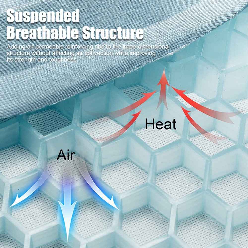 Car Cooling Seat Pad Pressure Relief Breathable Gel Seat Cushion for Home Office Chair - Black