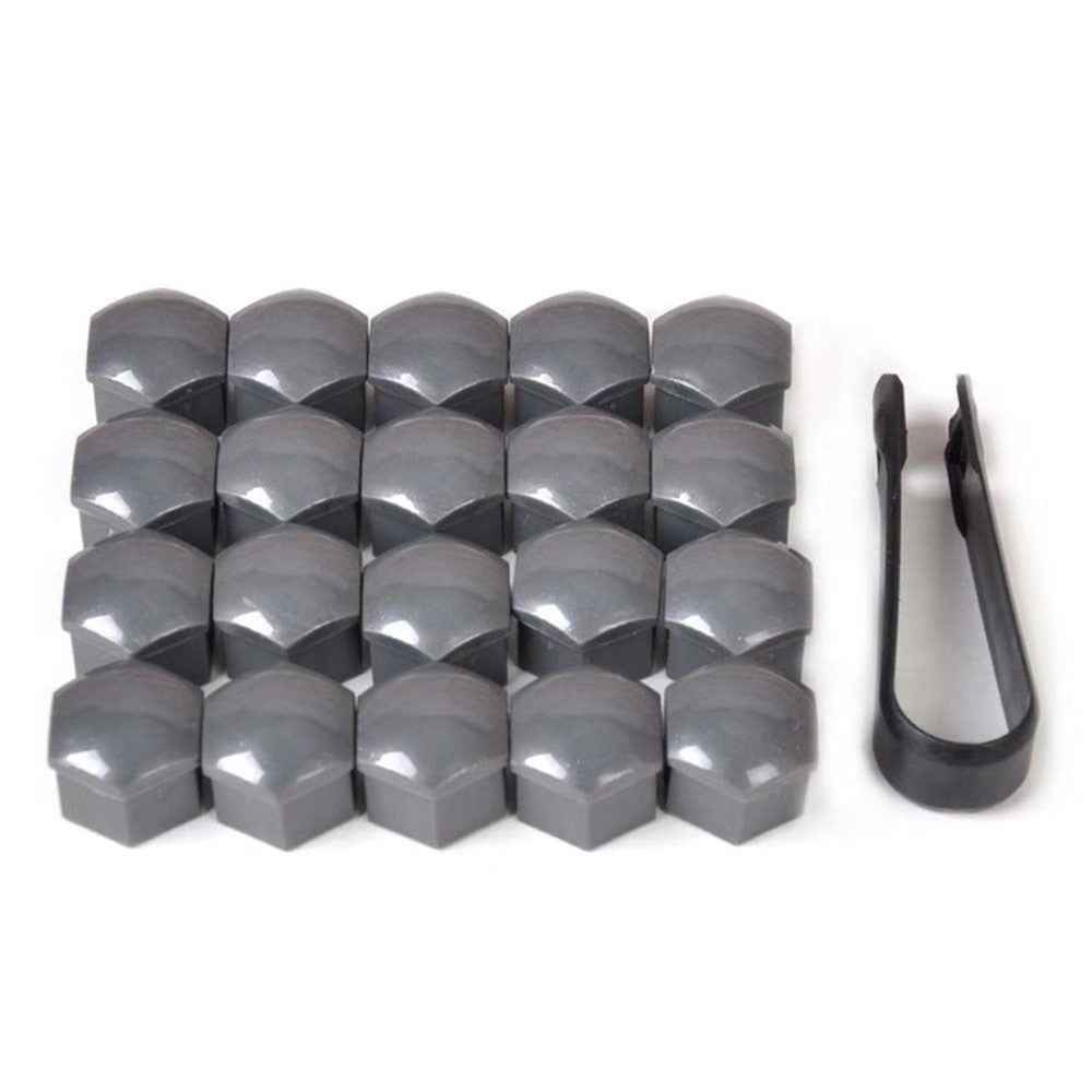 T98 20Pcs Wheel Screw Cap for Tesla Model 3 / X / S Car Nut Bolts Cap Tire Modify Dustproof Rustproof Cover Set - Glossy Grey
