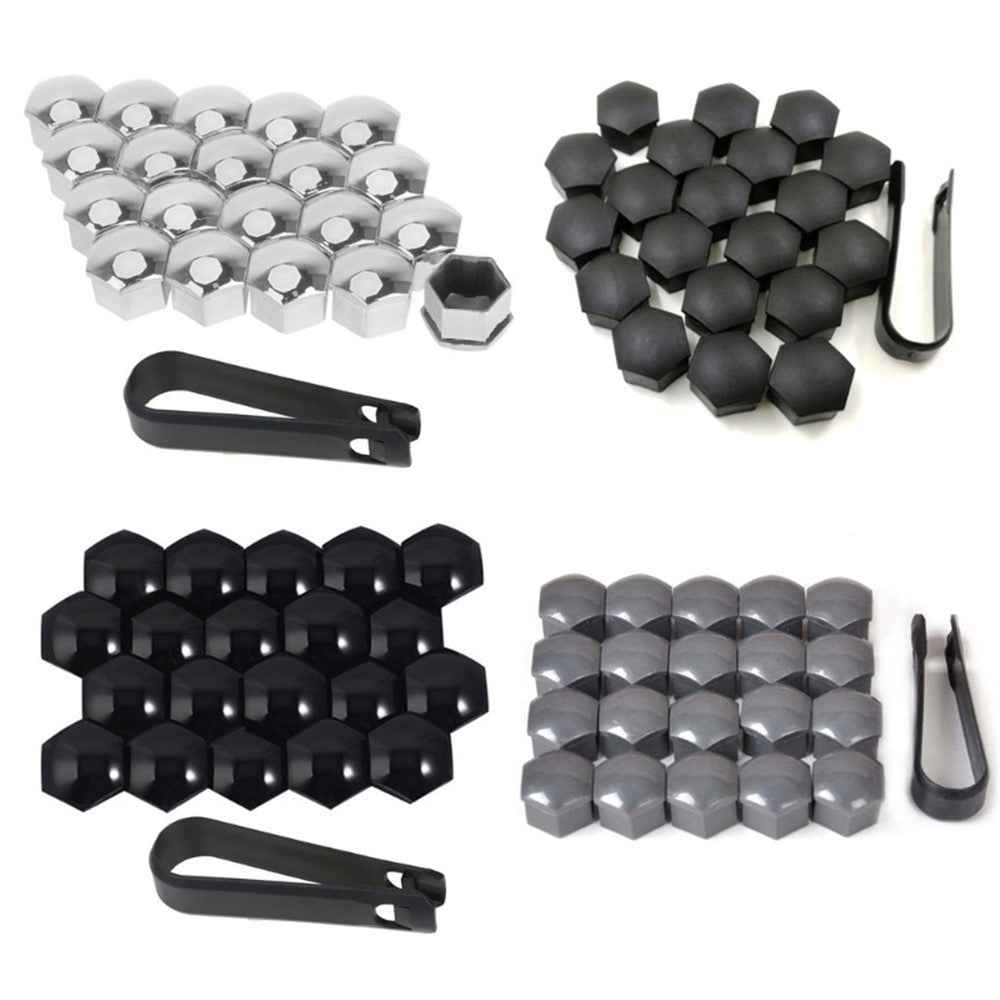 T98 20Pcs Wheel Screw Cap for Tesla Model 3 / X / S Car Nut Bolts Cap Tire Modify Dustproof Rustproof Cover Set - Glossy Black