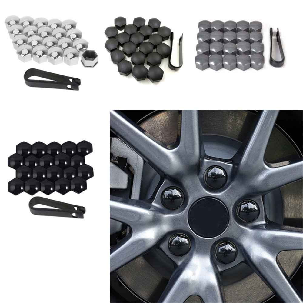 T98 20Pcs Wheel Screw Cap for Tesla Model 3 / X / S Car Nut Bolts Cap Tire Modify Dustproof Rustproof Cover Set - Matte Black