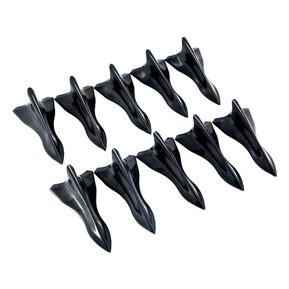 YT-1026 10Pcs / Set Auto Car Roof Shark Fins Vehicle Tail Wings Cover Trim Exterior Decoration Sticker - Black