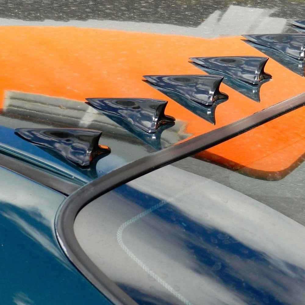 YT-1026 10Pcs / Set Auto Car Roof Shark Fins Vehicle Tail Wings Cover Trim Exterior Decoration Sticker - Black
