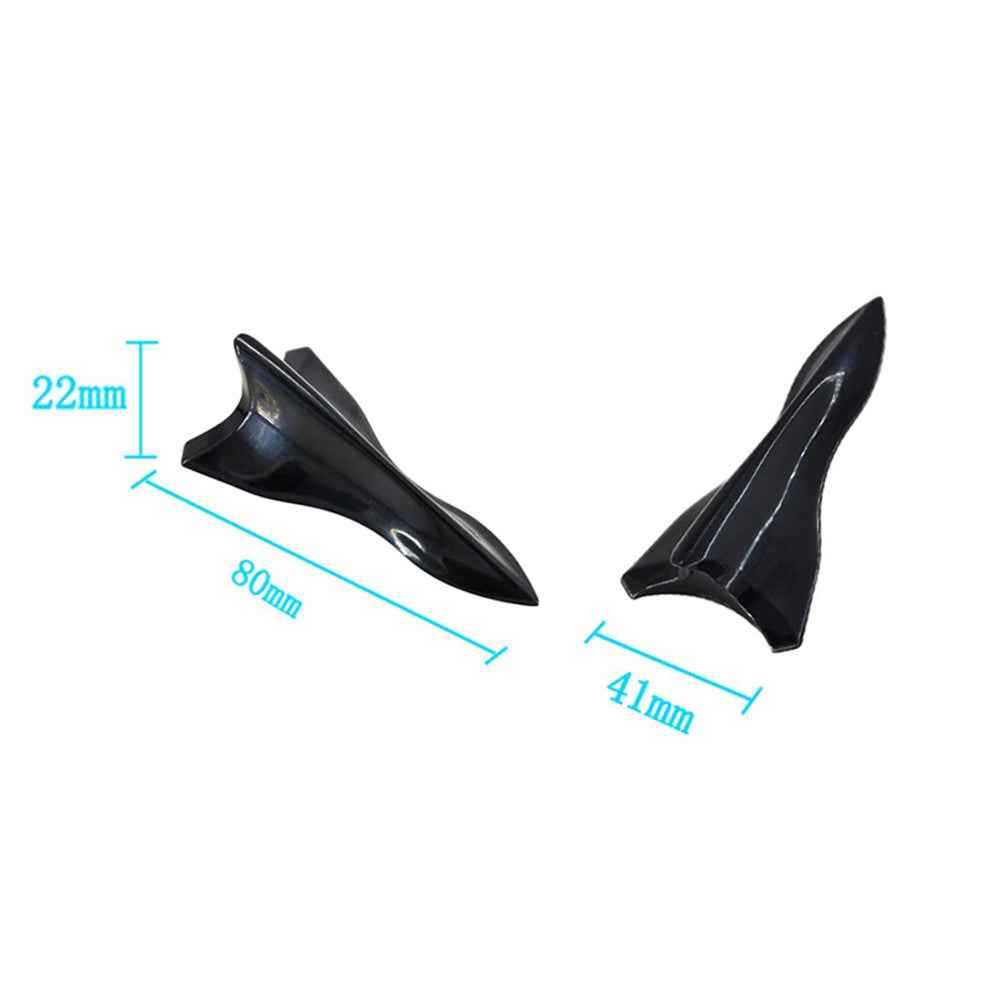 YT-1026 10Pcs / Set Auto Car Roof Shark Fins Vehicle Tail Wings Cover Trim Exterior Decoration Sticker - Black