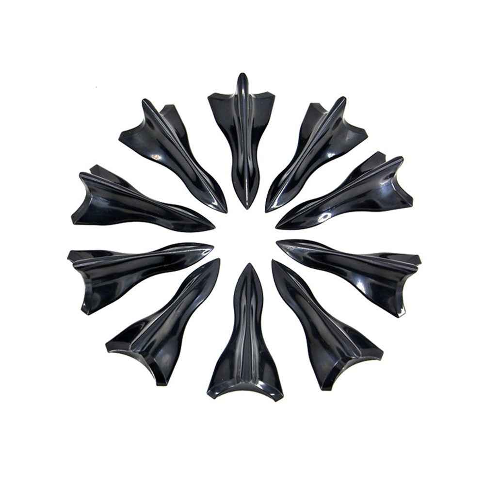 YT-1026 10Pcs / Set Auto Car Roof Shark Fins Vehicle Tail Wings Cover Trim Exterior Decoration Sticker - Carbon Fiber