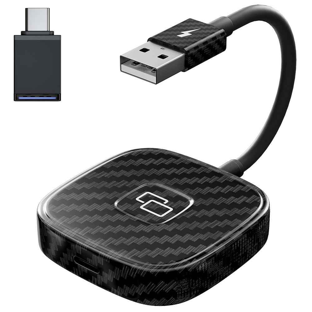 THT-020-7 Car Mirror Adapter AI BOX for iPhone Carplay to Car Display Adapter with USB-C Adapter, Wired Carplay Mirror Dongle - Black