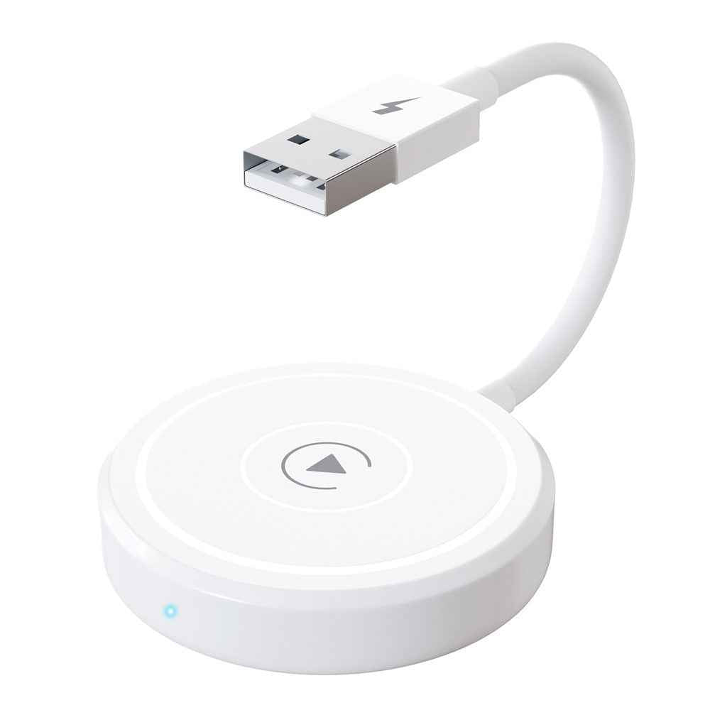 THT-020-5 Wireless CarPlay Adapter AI Box Wired to Wireless CarPlay Dongle for Wired CarPlay Cars - White