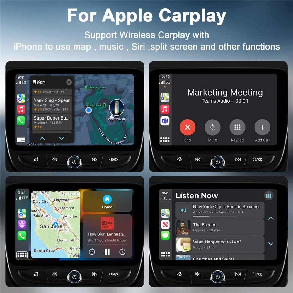 THT-020-5 Wireless CarPlay Adapter AI Box Wired to Wireless CarPlay Dongle for Wired CarPlay Cars - White