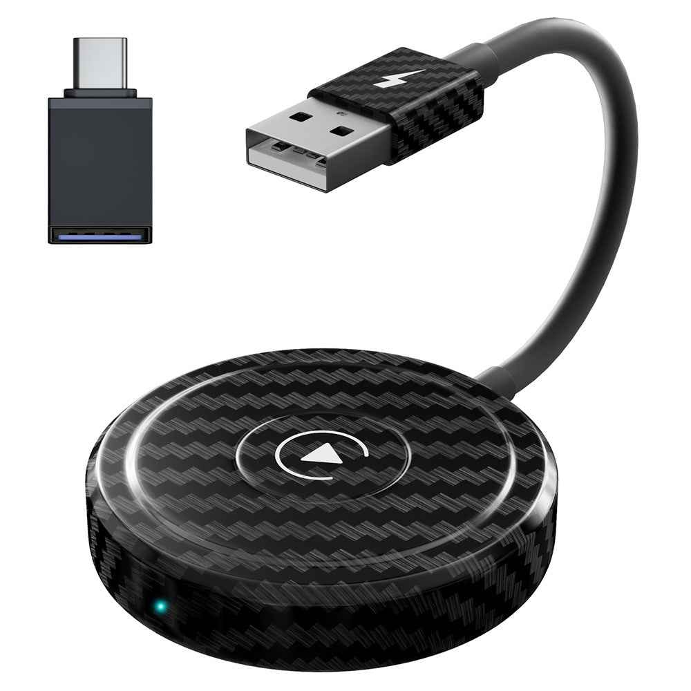 THT-020-5 Wireless CarPlay Adapter AI Box Wired to Wireless CarPlay Dongle for Wired CarPlay Cars - Black