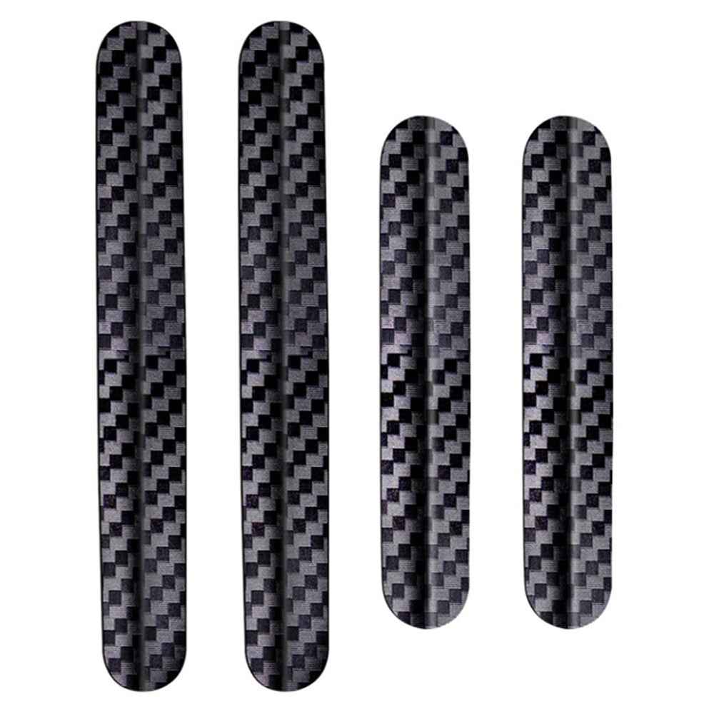 DM-114 4Pcs / Set Car Door PC Anti-collision Strip Carbon Fiber Texture Vehicle Door Protection Sticker