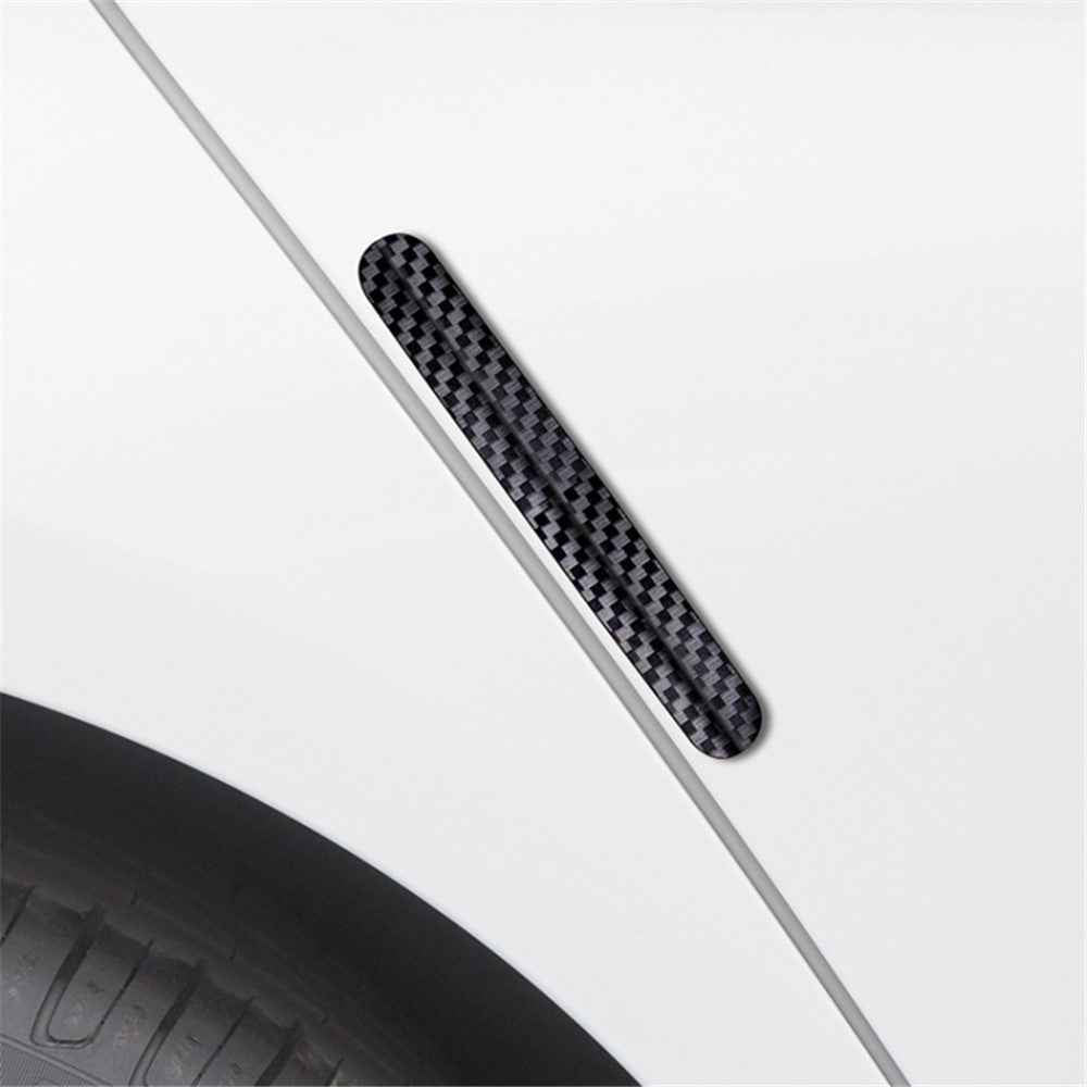 DM-114 4Pcs / Set Car Door PC Anti-collision Strip Carbon Fiber Texture Vehicle Door Protection Sticker