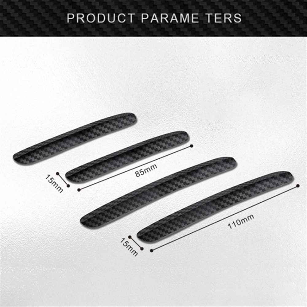 DM-114 4Pcs / Set Car Door PC Anti-collision Strip Carbon Fiber Texture Vehicle Door Protection Sticker