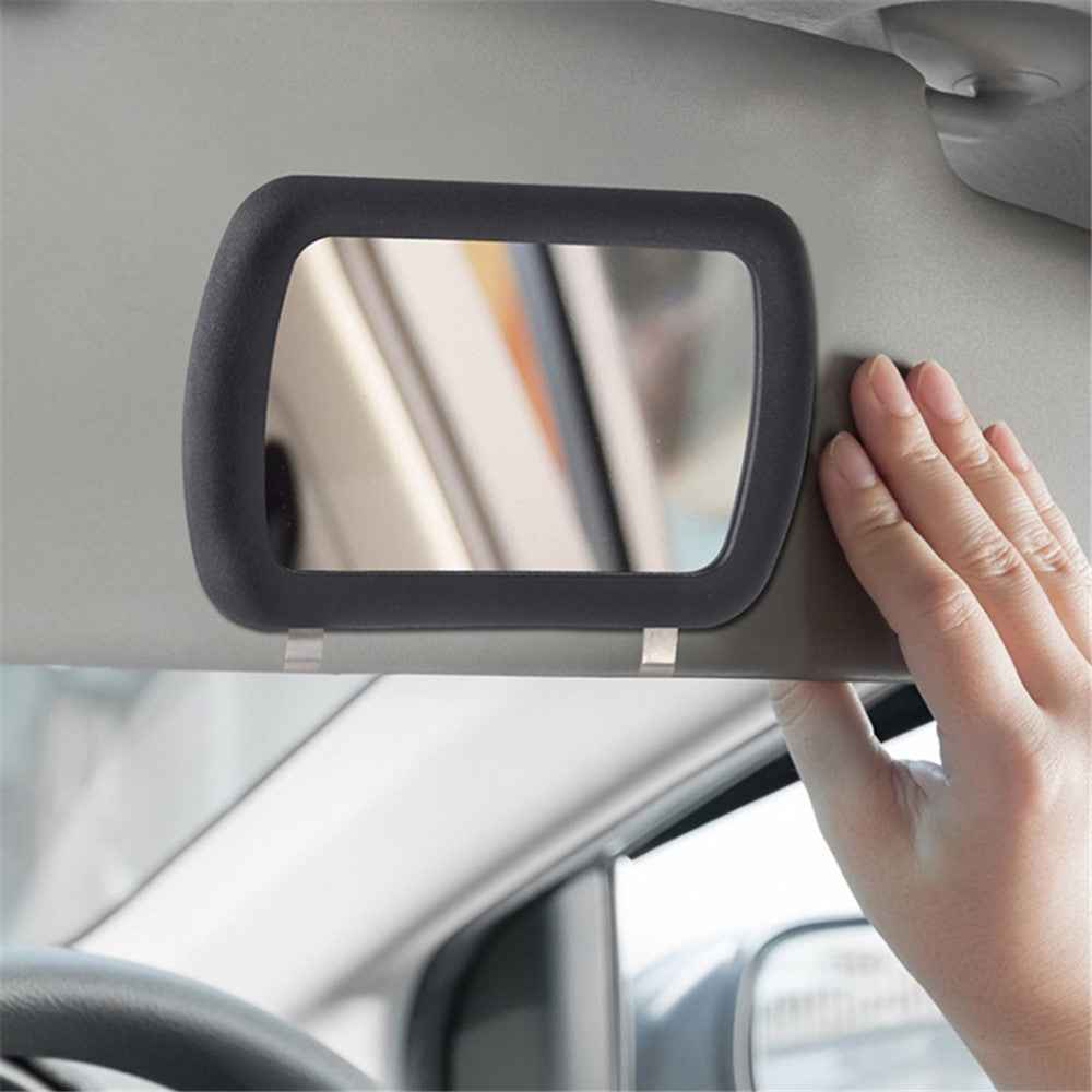 DM-071 Vehicle Sun Visor PP+Glass Makeup Mirror Car Sun Shield Plate Clip-on Ultra Clear Mirror