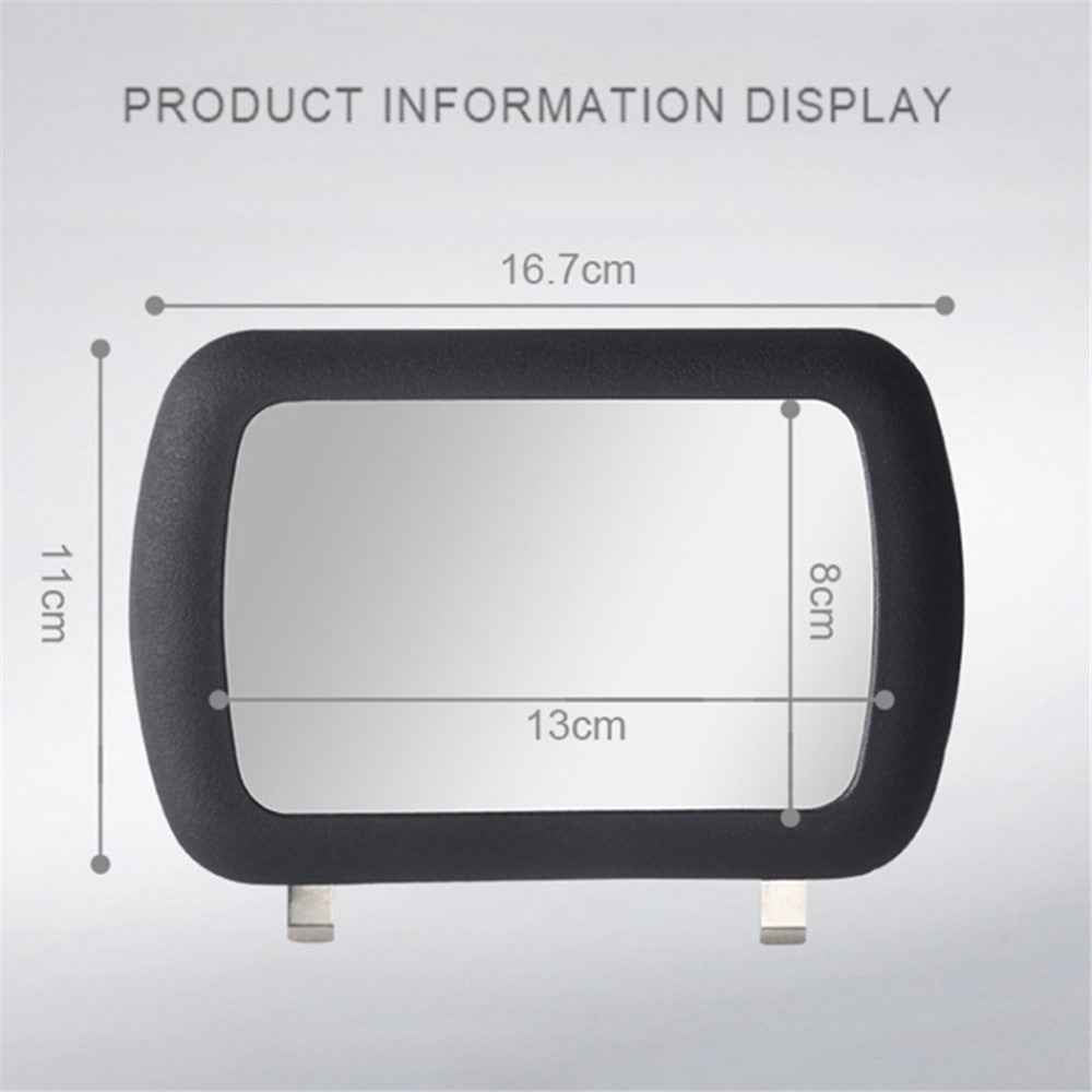 DM-071 Vehicle Sun Visor PP+Glass Makeup Mirror Car Sun Shield Plate Clip-on Ultra Clear Mirror