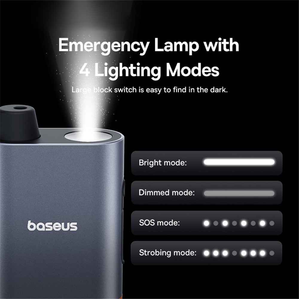 BASEUS SharpTool Series Emergency Hammer Pro Window Breaker Seat Belt Cutter with Light - Cluster Black