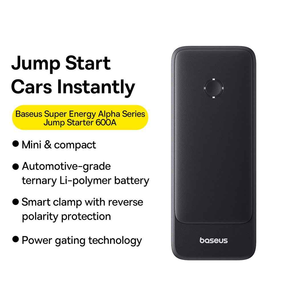 BASEUS Super Energy Alpha Series Jump Starter 600A Portable Compact Car Emergency Start Power