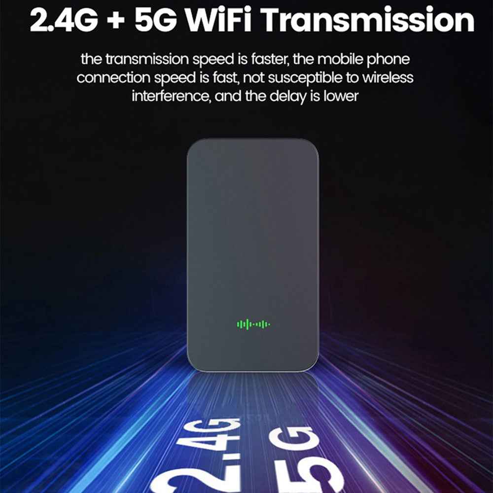 2Air 5.0 Wireless Ai Box for Carplay Android Auto Dongle Adapter 2.4G / 5.8Ghz WiFi Bluetooth-compatible Auto Connect Plug and Play