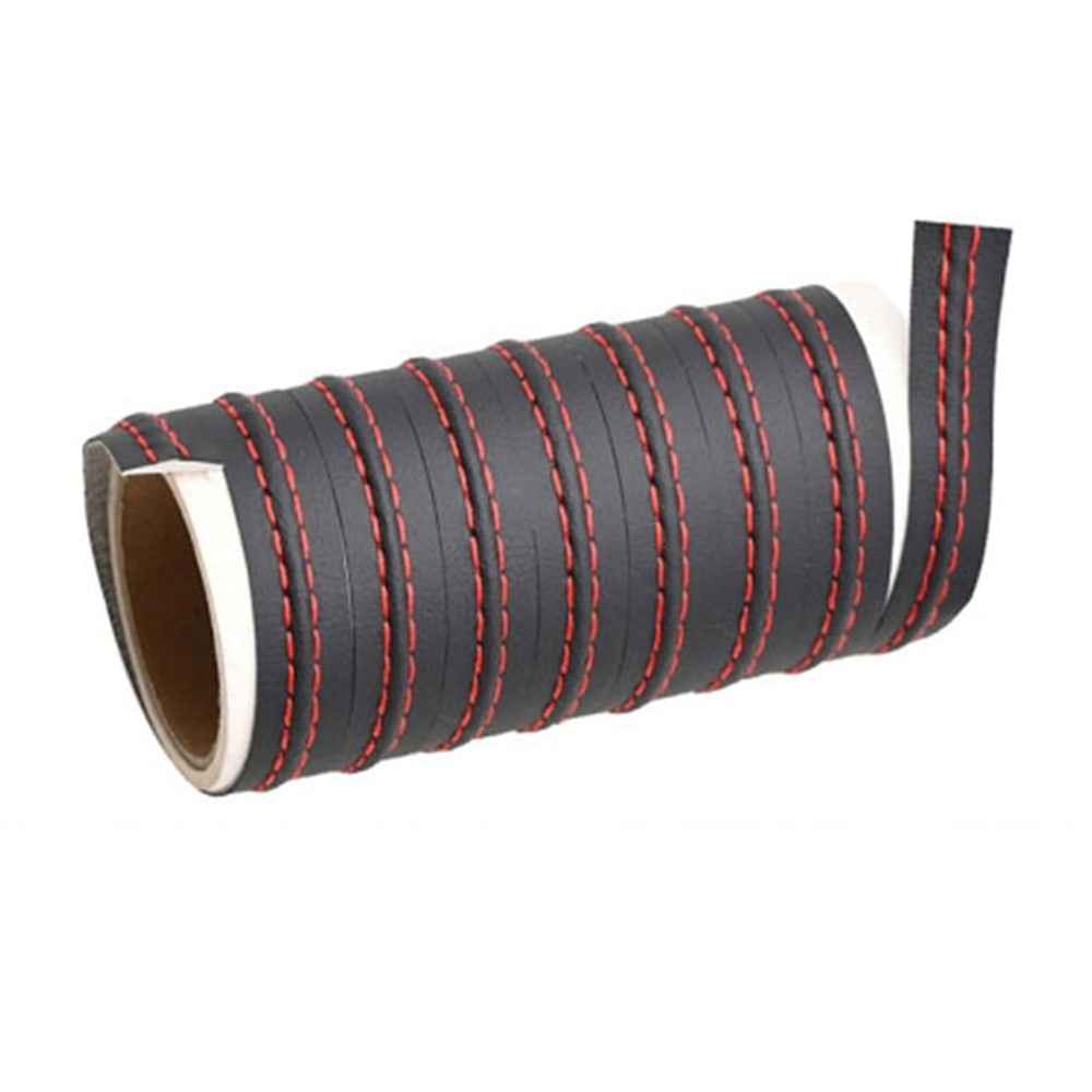 8m Car Interior Trim Strip Automobile Center Console PU Leather Adhesive Decorative Strip - Red