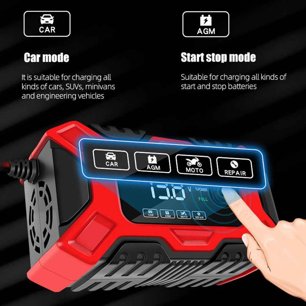 E-FAST TK300 12V Car Motorcycle Battery Charger Lead-Acid Battery Restore Charger - Yellow / EU Plug