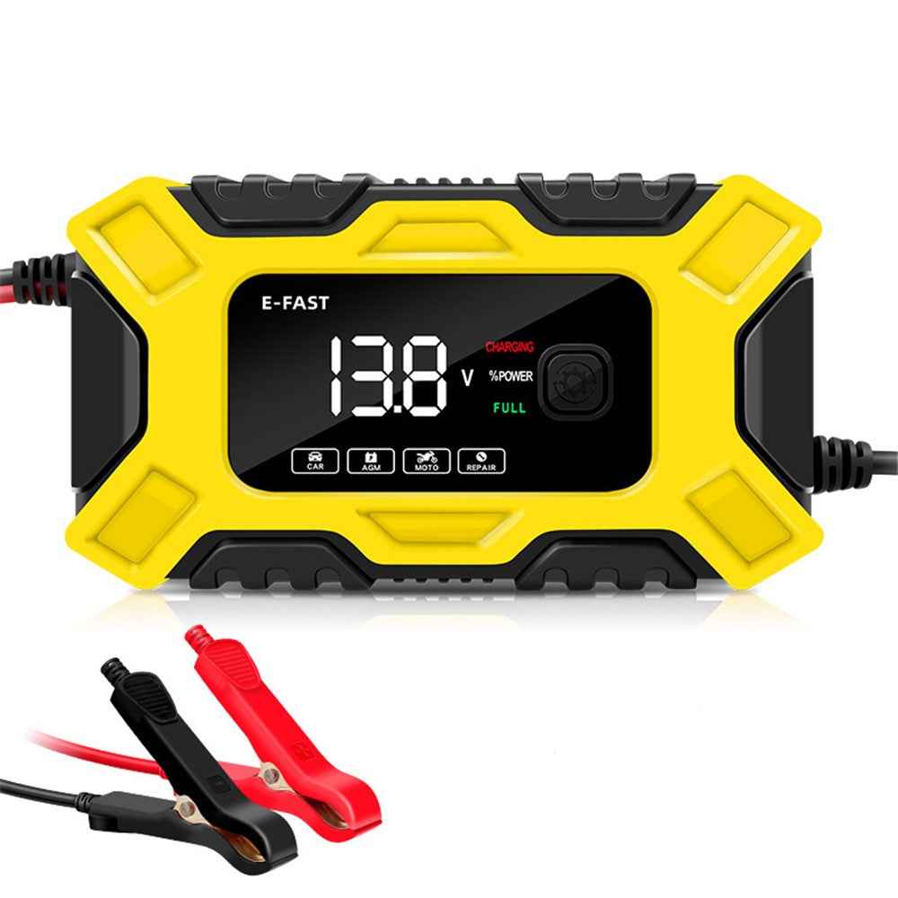 E-FAST TK300 12V Car Motorcycle Battery Charger Lead-Acid Battery Restore Charger - Yellow / US Plug