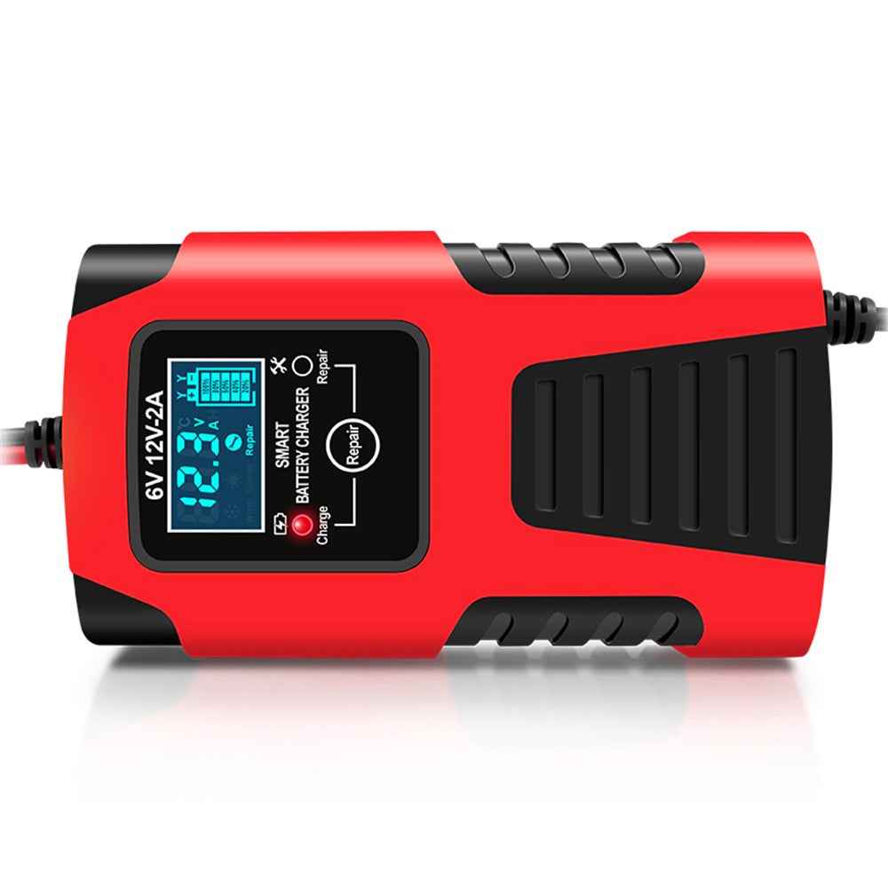 E-FAST ZYX-J99 6V / 12V Lead-Acid Battery Charger for Motorcycles, Tricycles Intelligent Repair Battery Charger - Red / EU Plug