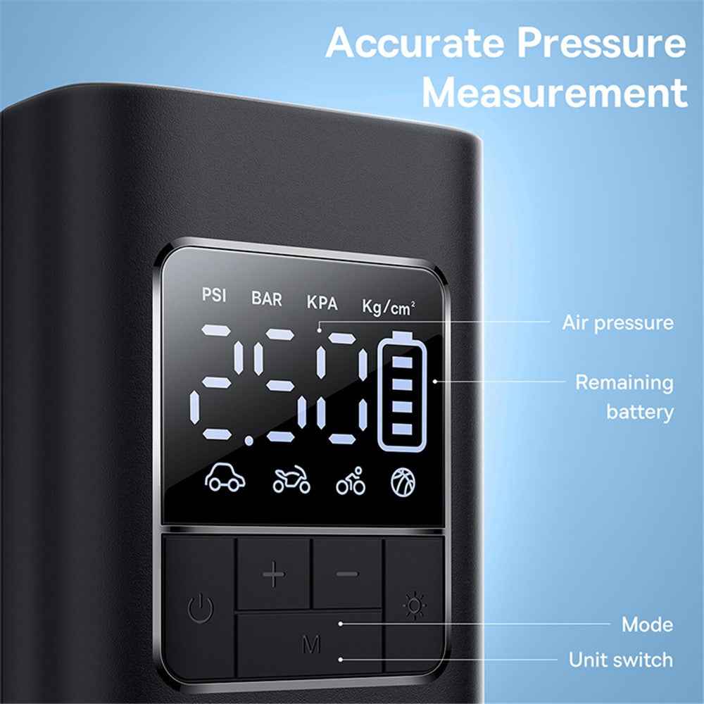 BASEUS SuperMini Pro Series Wireless Car Inflator LCD Digital Display Inflator Pump - Black