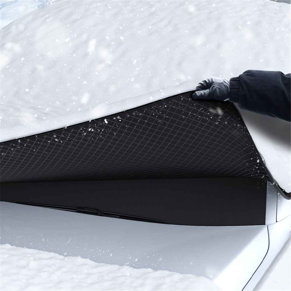 Foldable Car Windshield Sun Shade Magnetic Auto Windshield Cover with Reflective Strips