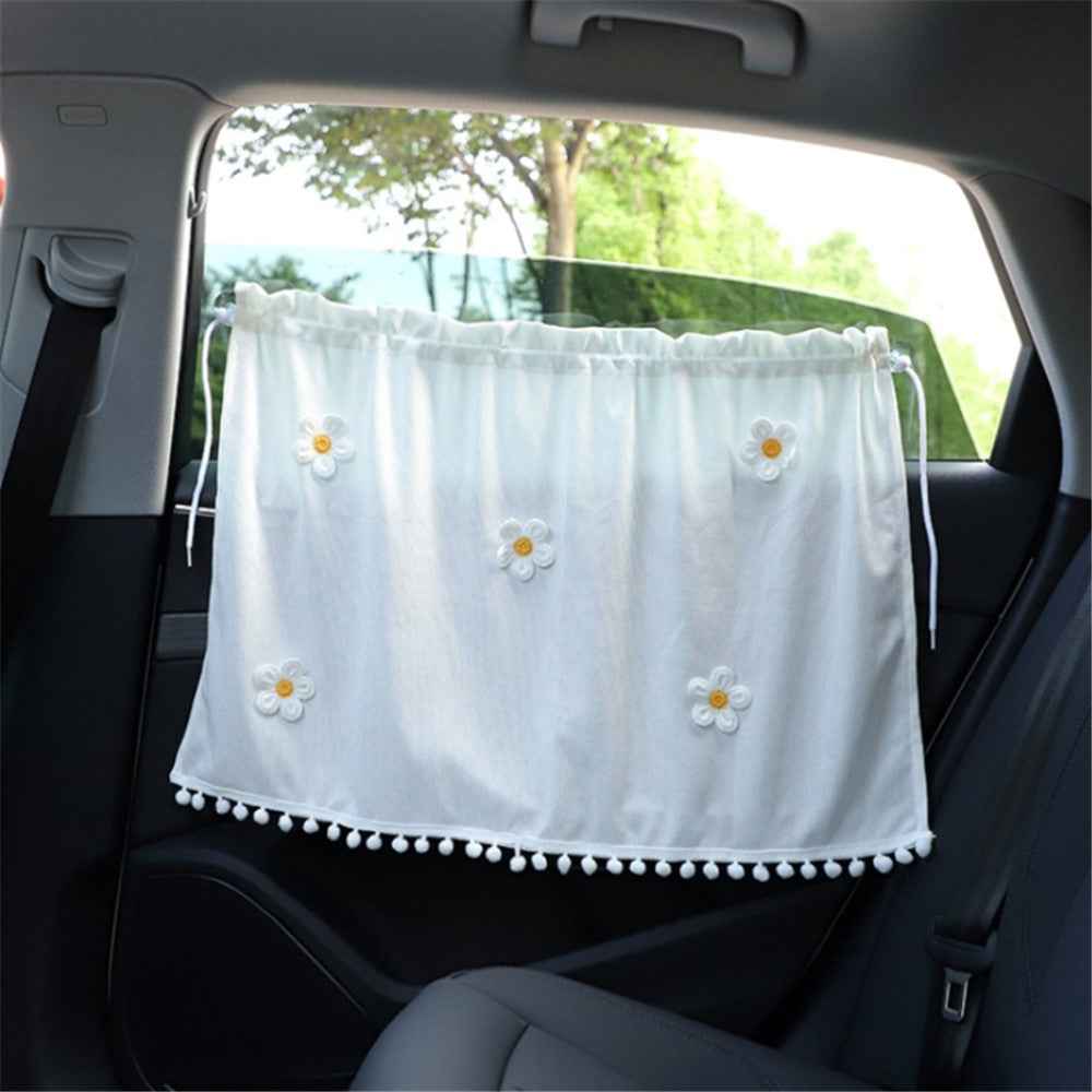 Waffle Fabric Car Window Privacy Protection Curtain Vehicle Side Window Sun Shade Curtain - 5 Sunflowers