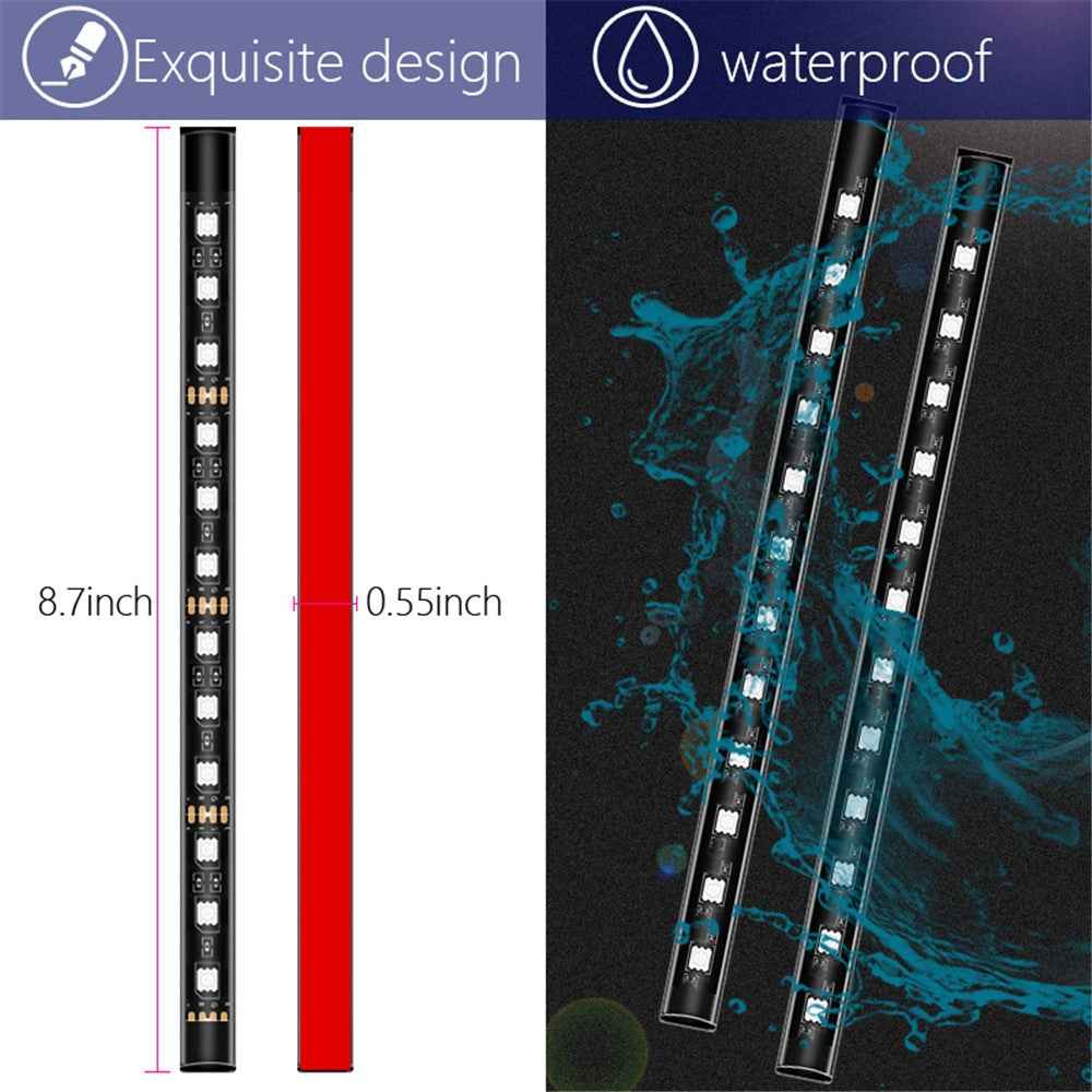E6U48 USB 5V Voice Control Car Ambient Light 48 LED Music Light Strip for Bedside, TV Background