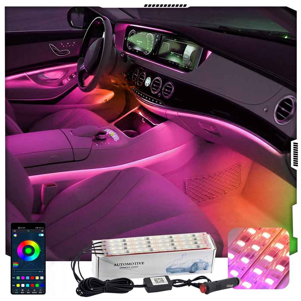 M1U36 36 LED Beads Bluetooth-compatible APP Controlled Colorful SUV Footwell Ambient Lights Car Interior Lights