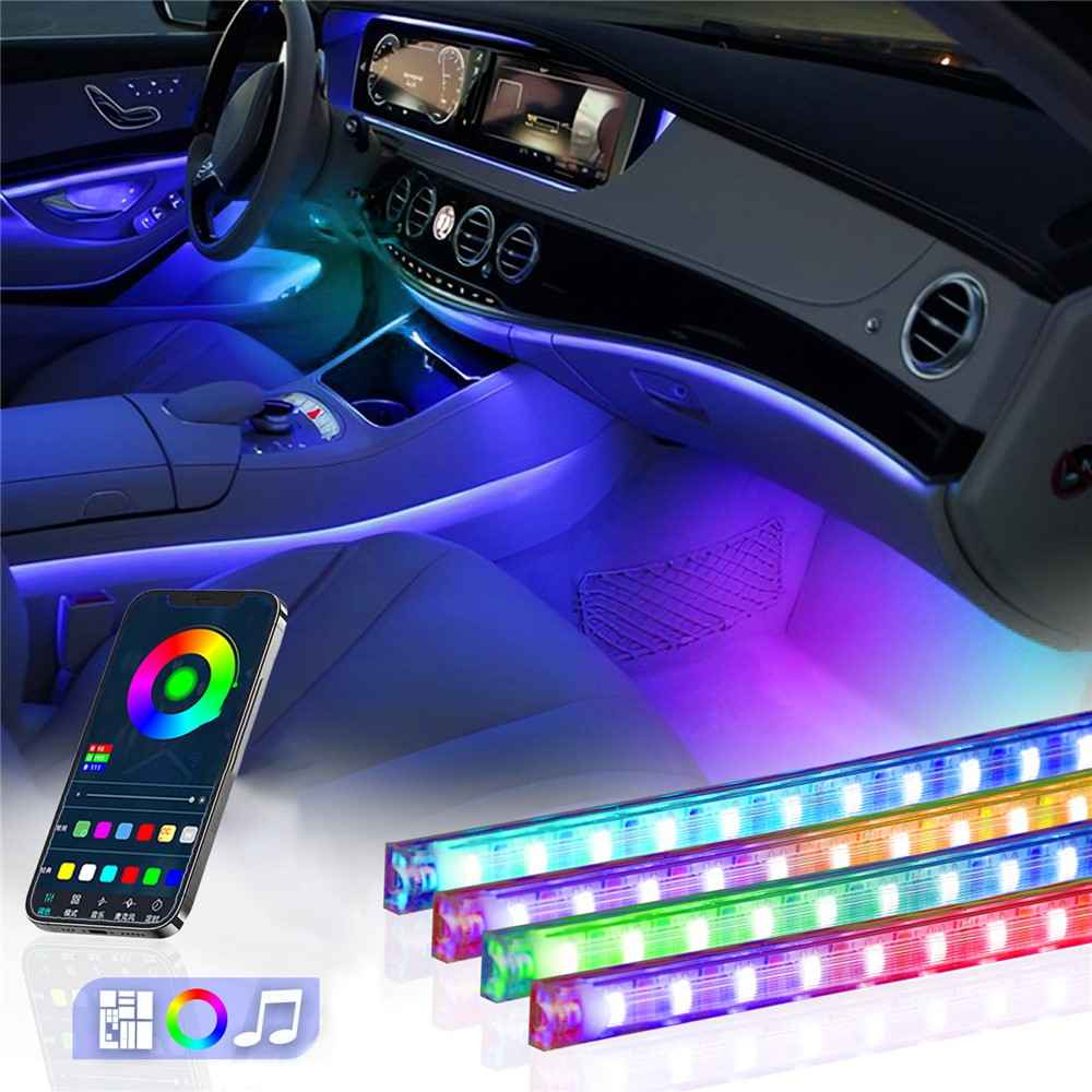 M1U36 36 LED Beads Bluetooth-compatible APP Controlled Colorful SUV Footwell Ambient Lights Car Interior Lights