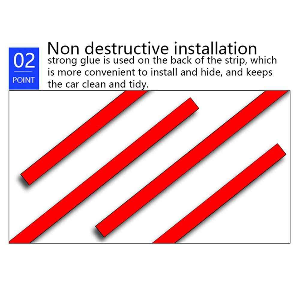 E1U USB 12V 24 LED Car Light Strip Monochrome Car Ambient Light for Car Internal Decoration - Red