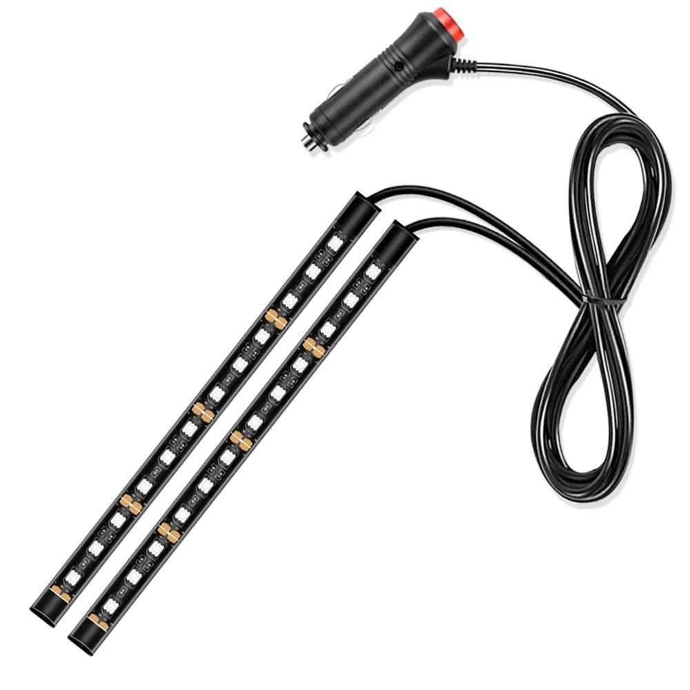 E1 24 LED Monochrome Car Light Strip Cigarette Lighter 12V Waterproof Car Ambient Light Bar - Pink Purple