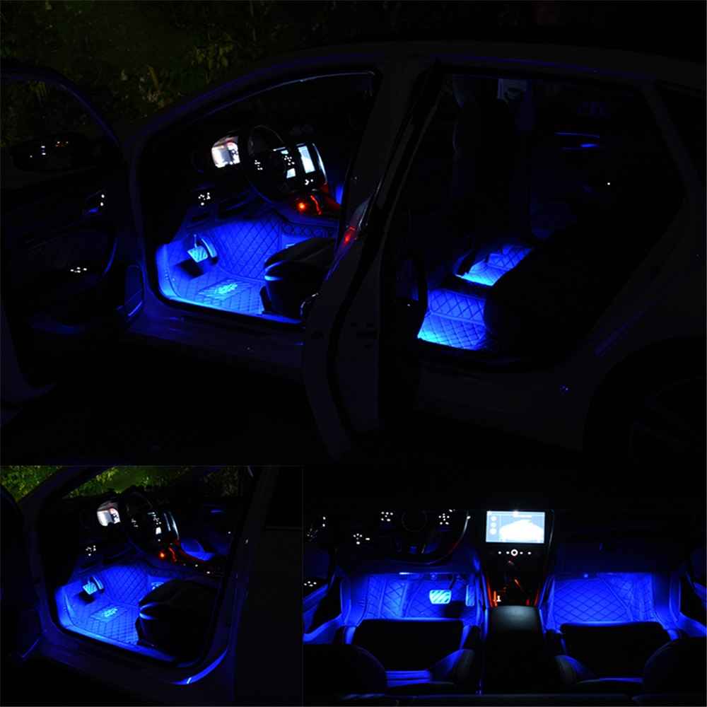 E1 24 LED Monochrome Car Light Strip Cigarette Lighter 12V Waterproof Car Ambient Light Bar - Pink Purple