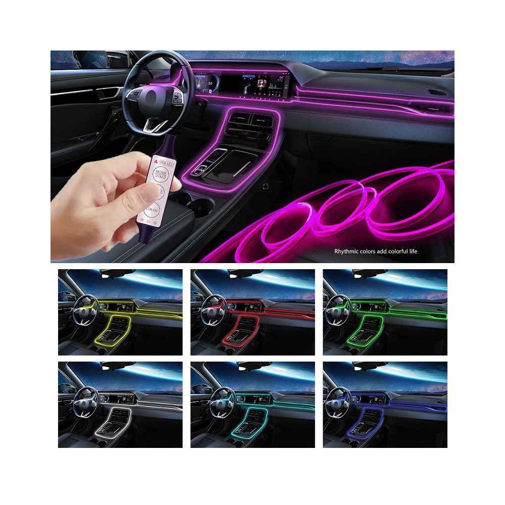 H5U 5m Car Interior Ambient RGB LED DIY Flexible Light Strip USB Wire Control Decorative Cold Light Strip