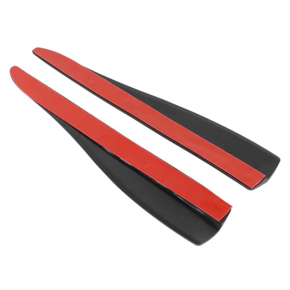 1 Pair Carbon Fiber Texture Car Front Bumper Protectors Anti-Collision Adhesive Silicone Strips, Size L - Black