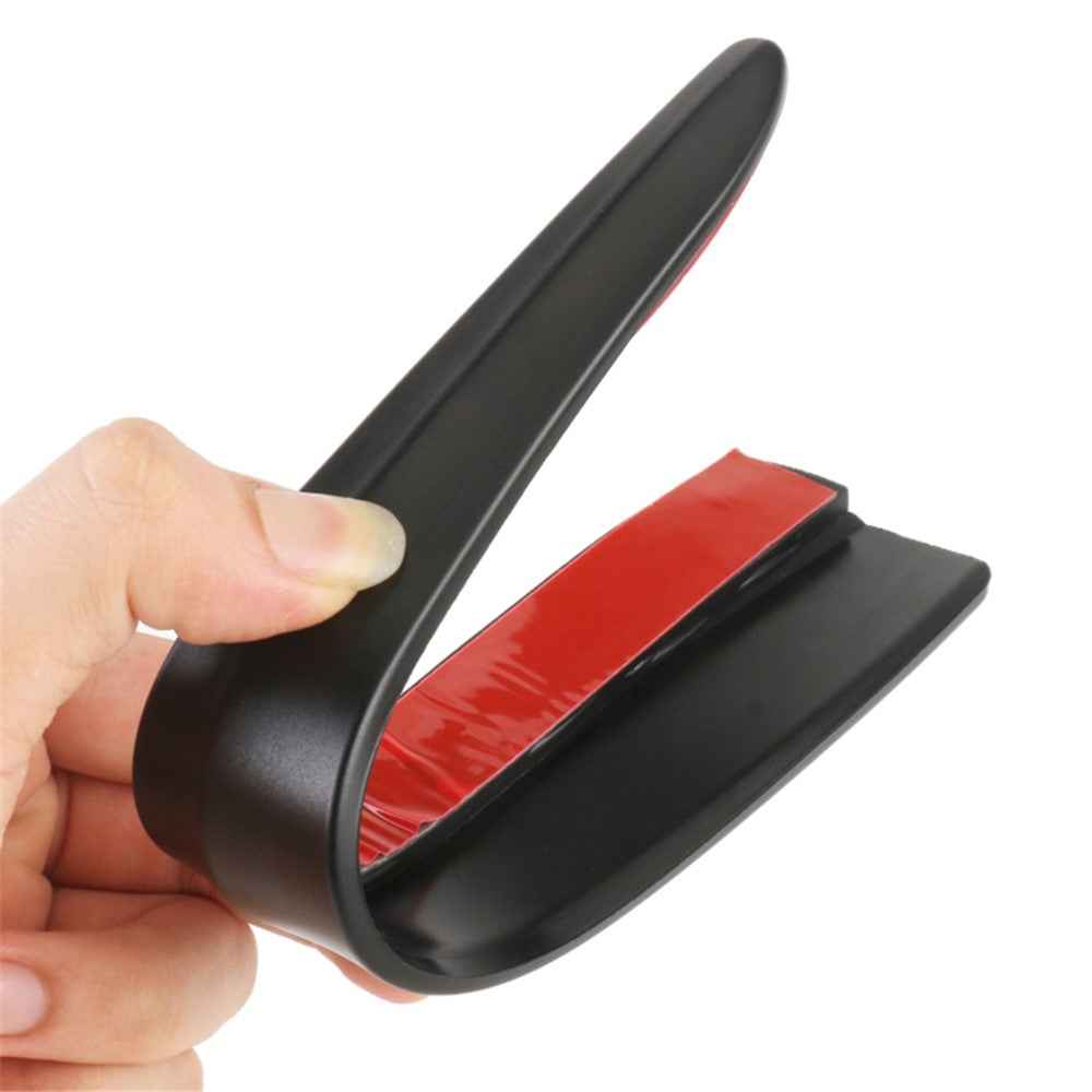 1 Pair Solid Color Car Front Bumper Protectors Strips Anti-Collision Silicone Trim Covers, Size L - Black
