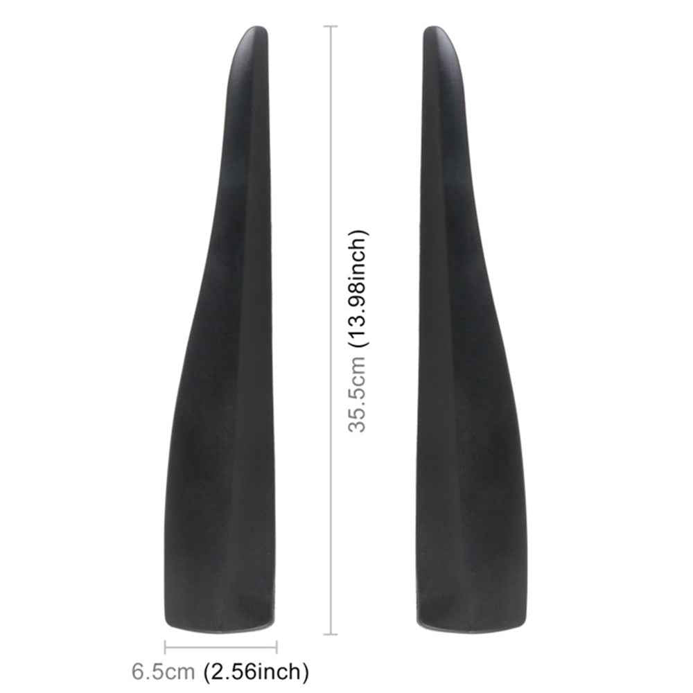 1 Pair Solid Color Car Front Bumper Protectors Strips Anti-Collision Silicone Trim Covers, Size L - Black